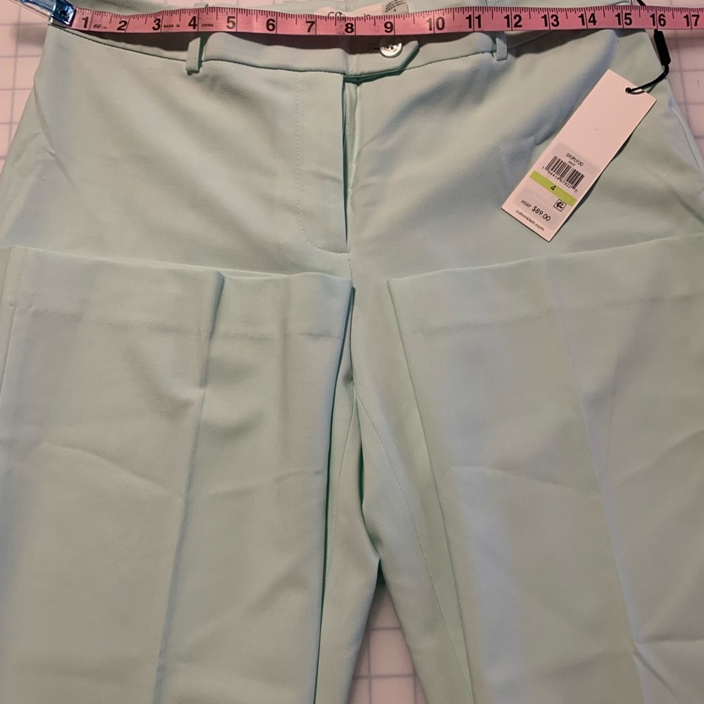 Calvin Klein Woman’s Trousers, Size: 4, Color: Mint Green